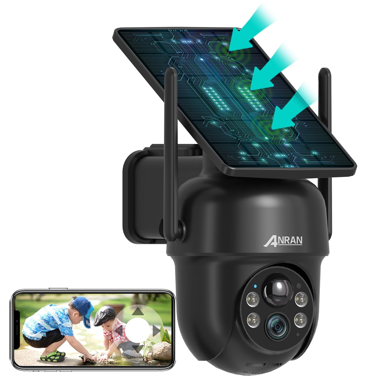 JENNOV 防犯カメラ 屋外 ソーラー 400万画素 超高画素 120°超