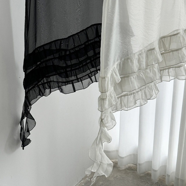 frill asymmetrical sleeveless tunic　J00513