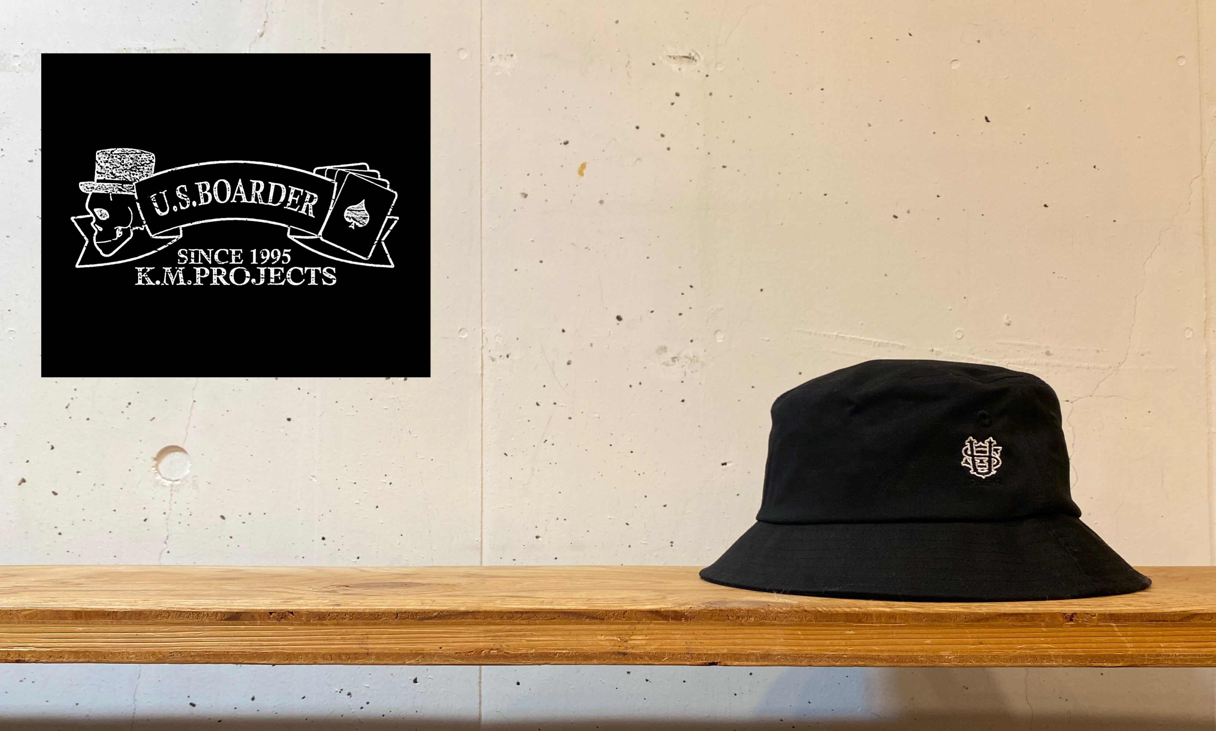 U.S.BOARDER Bucket hat バケットハット Black ブラック 黒色 ハット