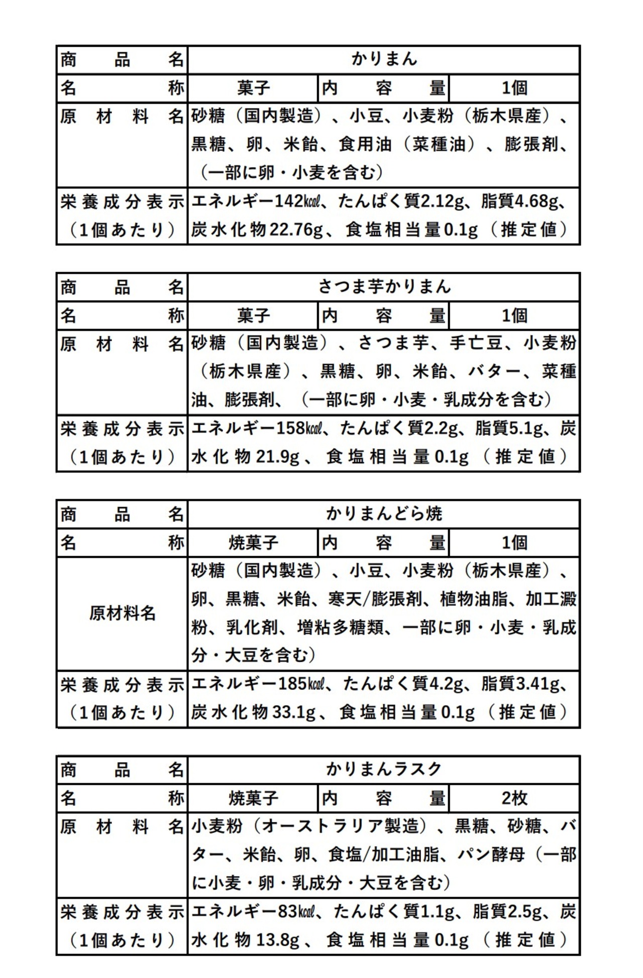 かりまんシリーズ詰合せ【大】9/上旬～11/下旬　さつま芋かりまん