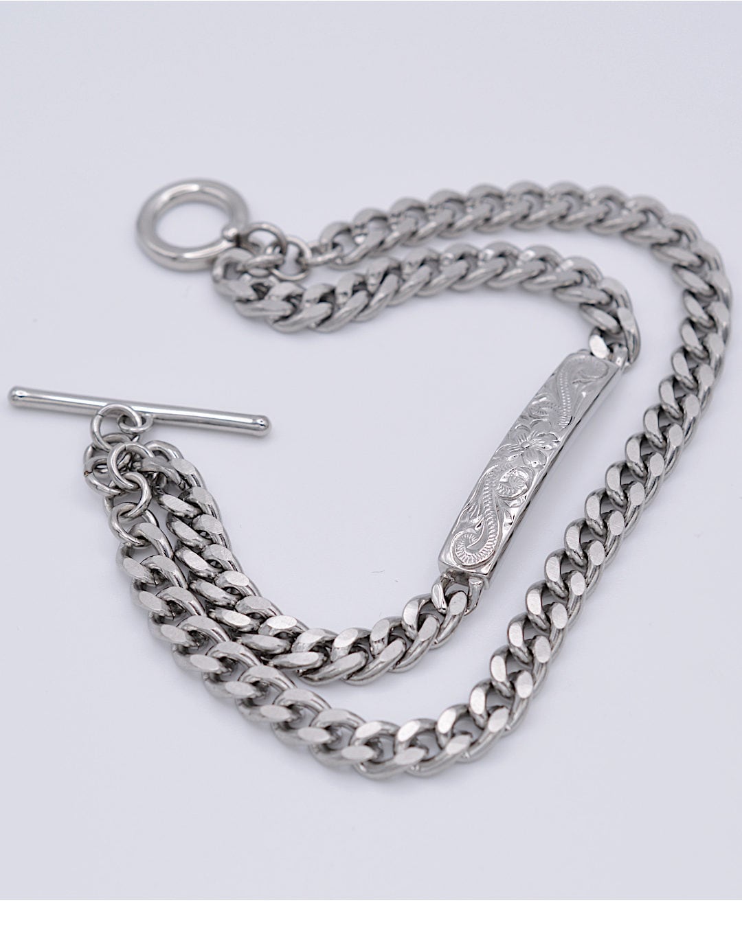 Stainless レイヤード カーブブレスレット