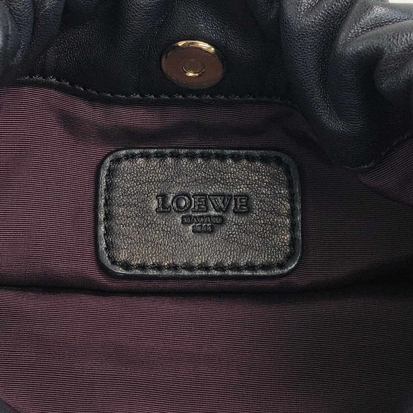 LOEWE ロエベ ショルダーバッグ ブラック アナグラム レザー チェーン