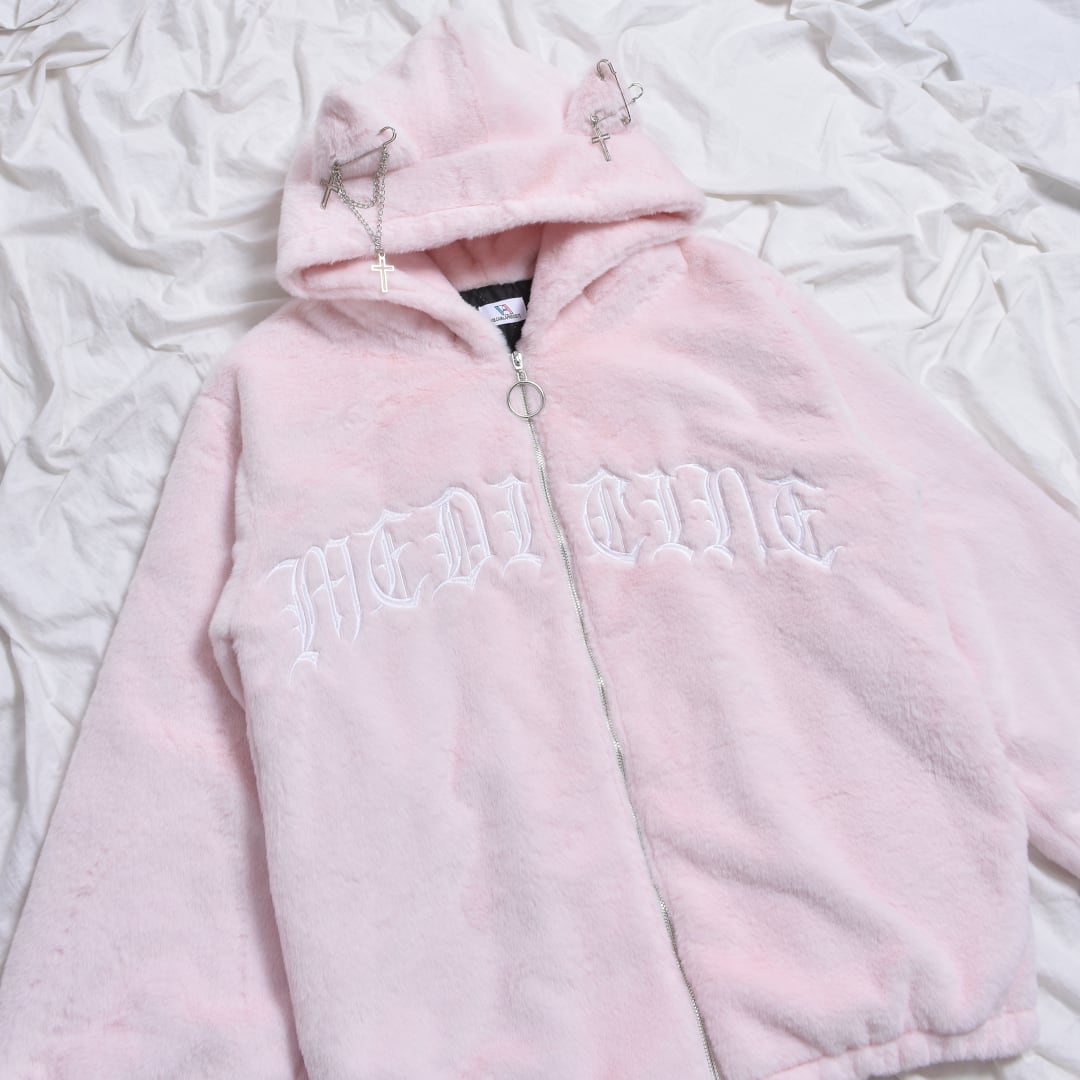 ネコ耳ロゴファーBIGブルゾン(LIGHT PINK) | VOLCAN&APHRODITE ネコ耳ロゴファーBIGブルゾン(LIGHT PINK) | VOLCAN&APHRODITE
