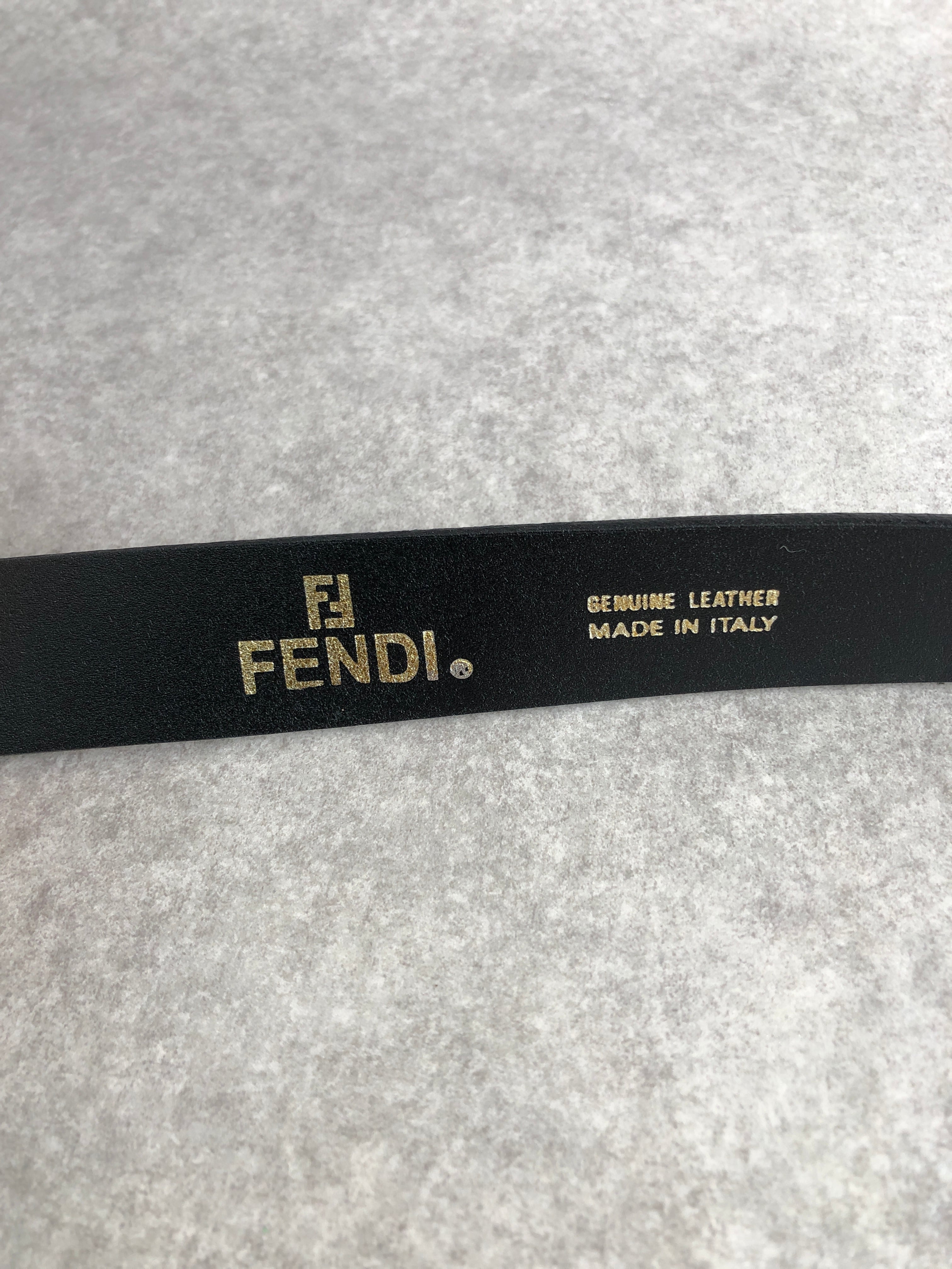 FENDI フェンディ ベルト ブラック ロゴ レザー vintage ヴィンテージ