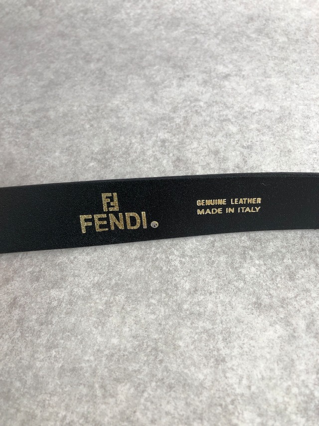 FENDI フェンディ ベルト ブラック ロゴ レザー vintage ヴィンテージ オールド bbih28