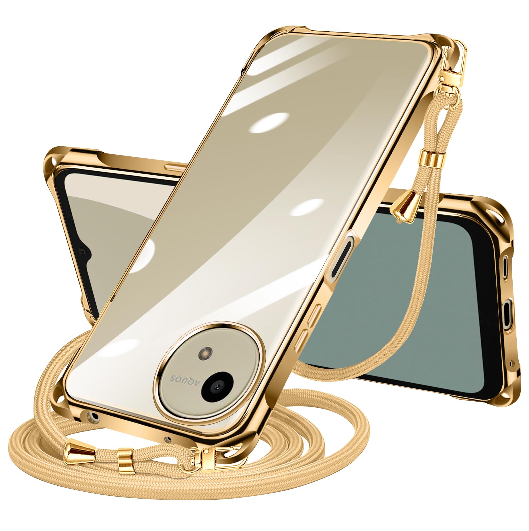 NISIILNG AQUOS Wish4 用 ケース クリア ショルダー アクオス ウィッシュ4 SH-52E カバー 縦/横 2WAY 肩掛け