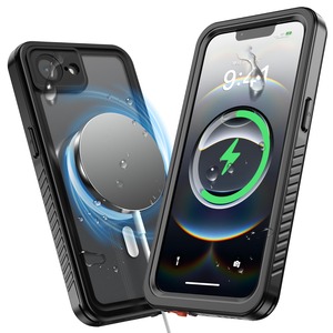 【数量限り】iPhone 16e【防水・MagSafe対応・耐衝撃】ケース CellBeat IP68規格完全防水 防塵 防雪 衝撃吸収 水中撮影可能 カメラ保護 滑り止め設計 頑丈両面ケース ストラップ付き 海・釣り・温泉・登山対応 アウトドアケース（6.1インチ）