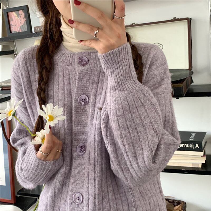 オータムスタンダードカーディガンセーター コート ウィンタートップス ロング レトロ 秋物 冬物 萌量不足35051187896