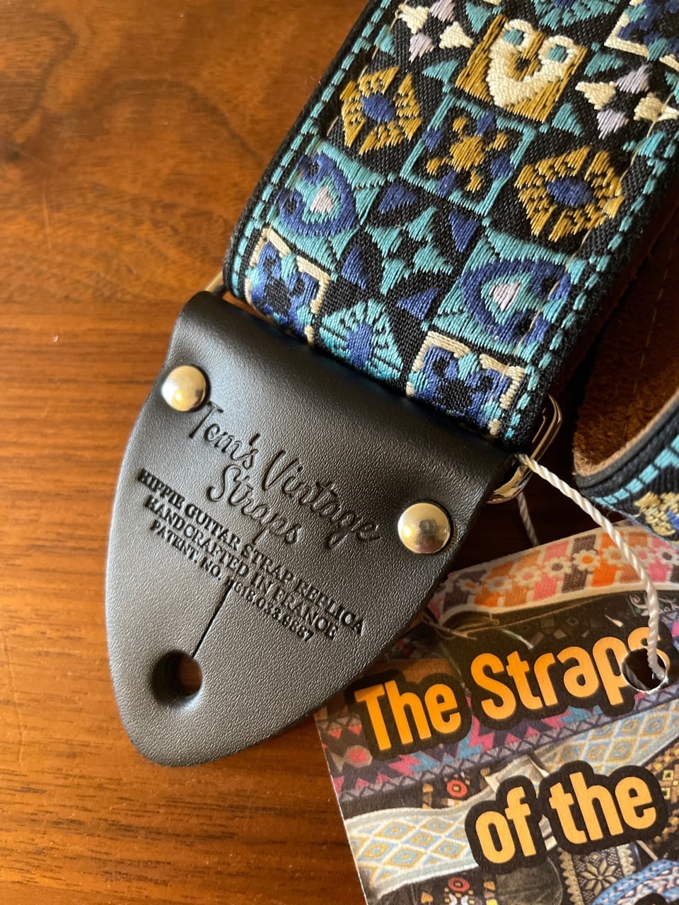 Tom's Vintage Straps Blue Woodstock ハンドメイド ギターストラップ