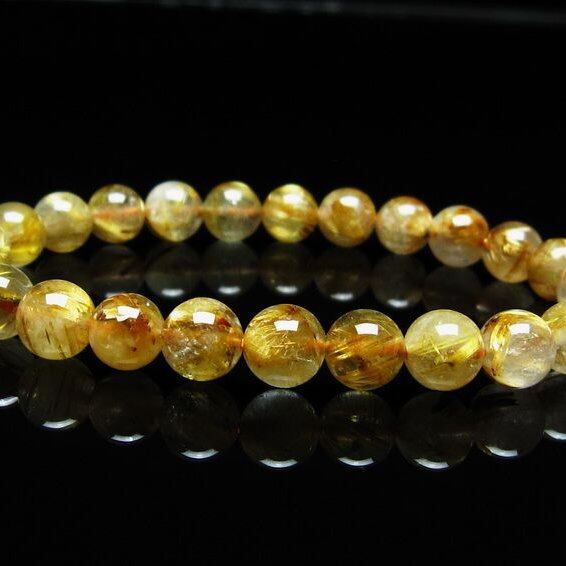 ルチルクォーツ ブレスレット 8mm タイチンルチル ブレスレット メール便可 [M便 1/10] 111-49210