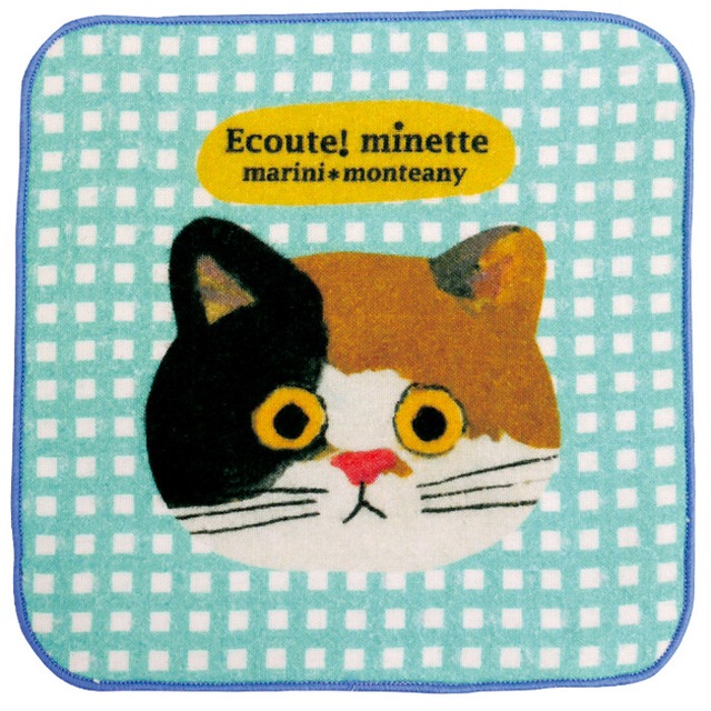 ガーゼ ミニ ハンカチ みけ 【■ECOUTE！】 E.minette かわいい 猫