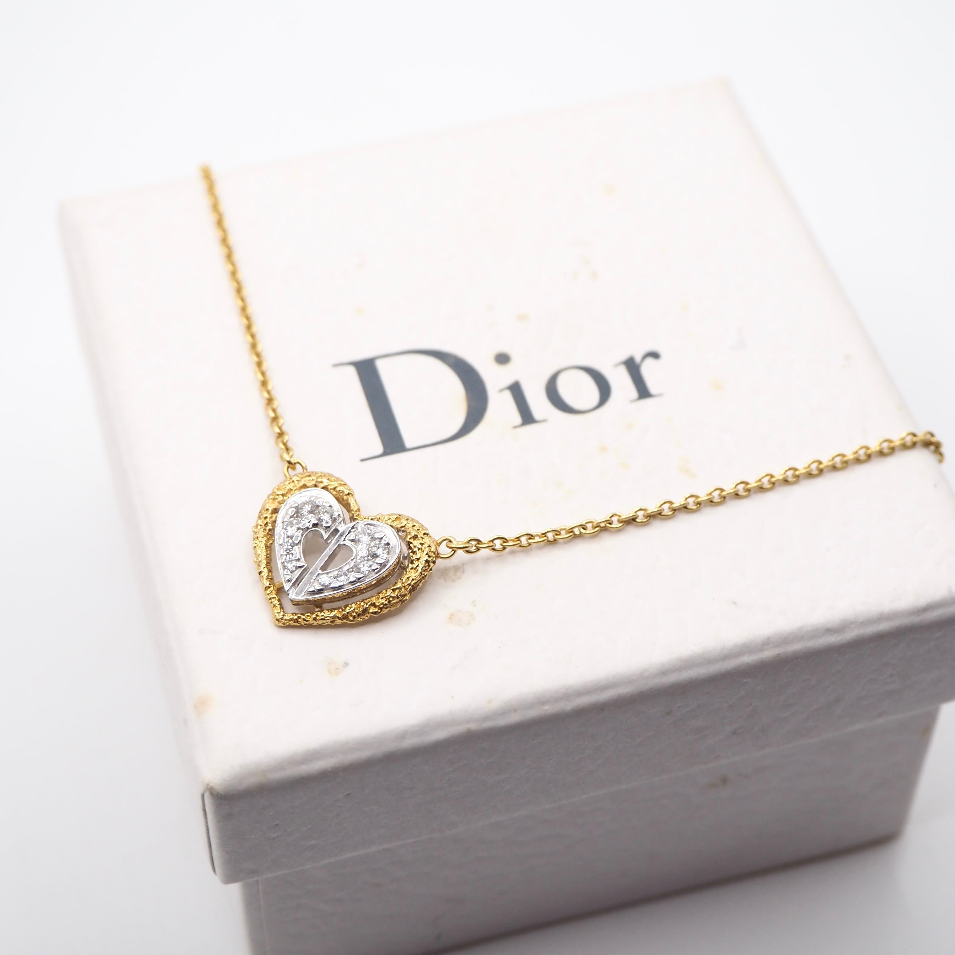 Dior ハートモチーフ ネックレス ゴールド Christian Dior ハートモチーフ ダイヤモンド ネックレス K18