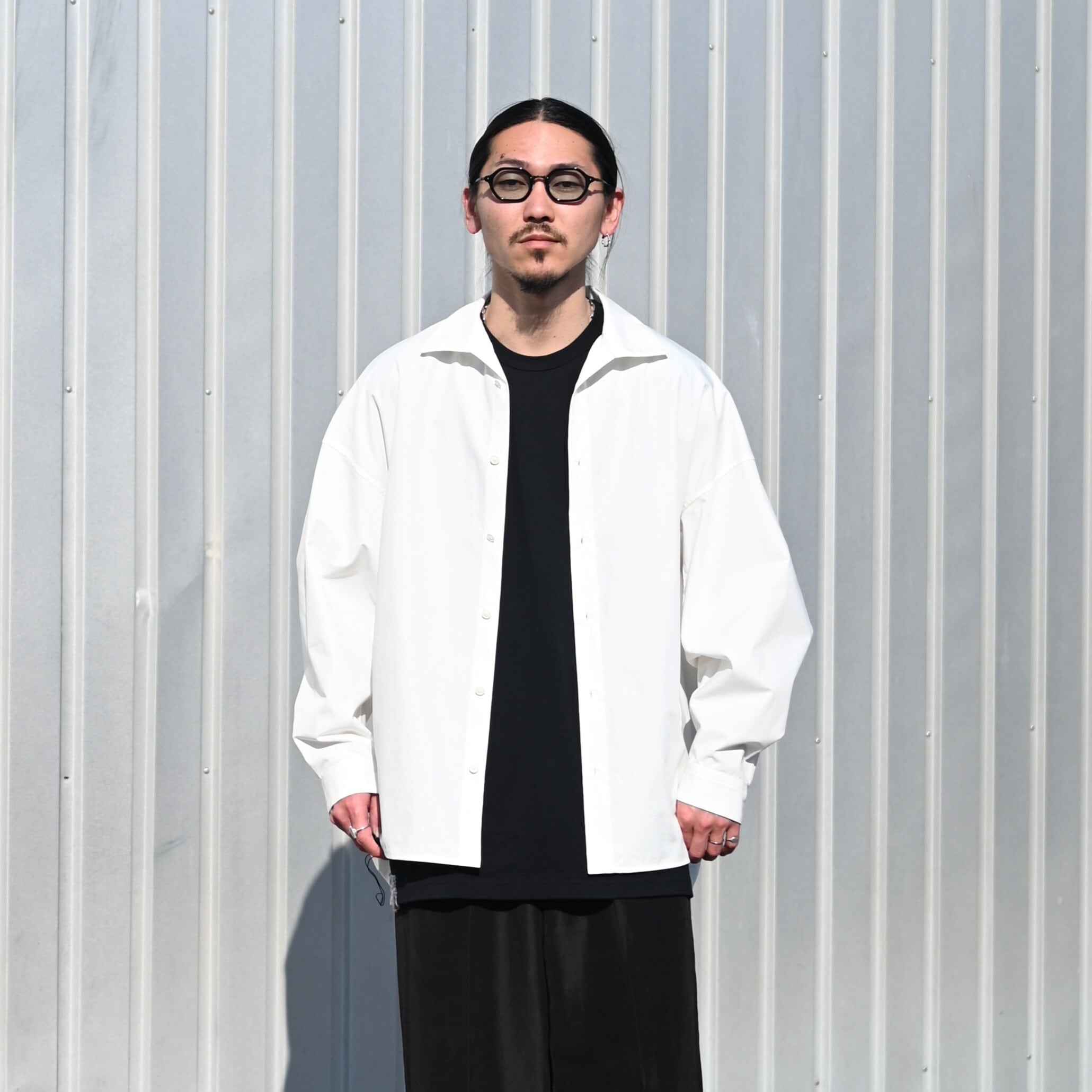 Nonnotte / Draping Open Collar Shirt Type A | GANKO