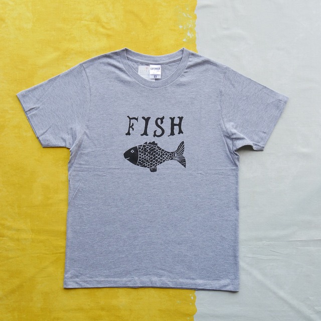 TshirtsComplex｜かとうまさひろ「FISH」（杢グレー×ブラック）