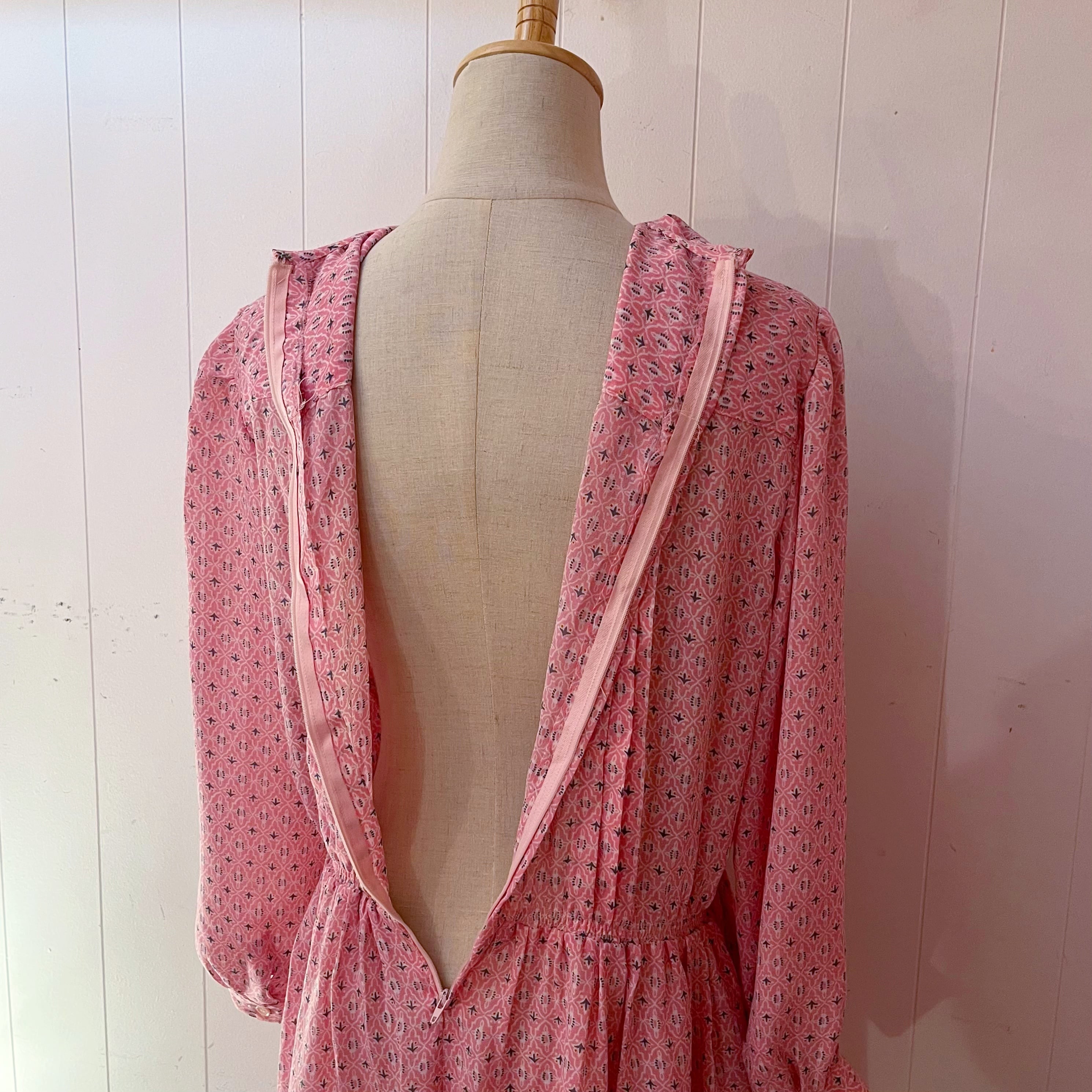 pink provencal floral one-piece