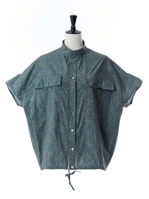 梯子レースブラウス(グレーペイズリー柄)