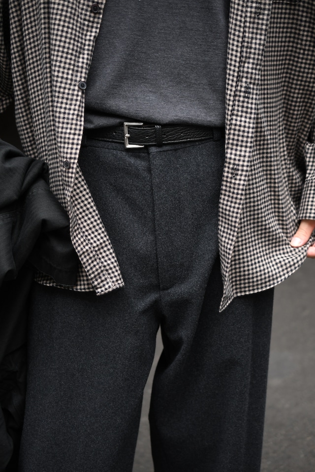 A.PRESSE / Wool Flannel Wide Trousers (Charcoal)