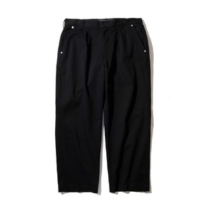 GOODHELLER " ONE TUCK WIDE STRAIGHT WORK PANTS " Black