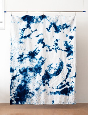 aulico : LINEN BLANKET / TIE DYE : NAVY / C