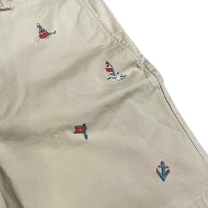 【新品】Polo Ralph Laure ポロラルフローレン マリーンモチーフ刺繍 ストレッチチノショーツ ショートパンツ 【SPT-POLO-014】
