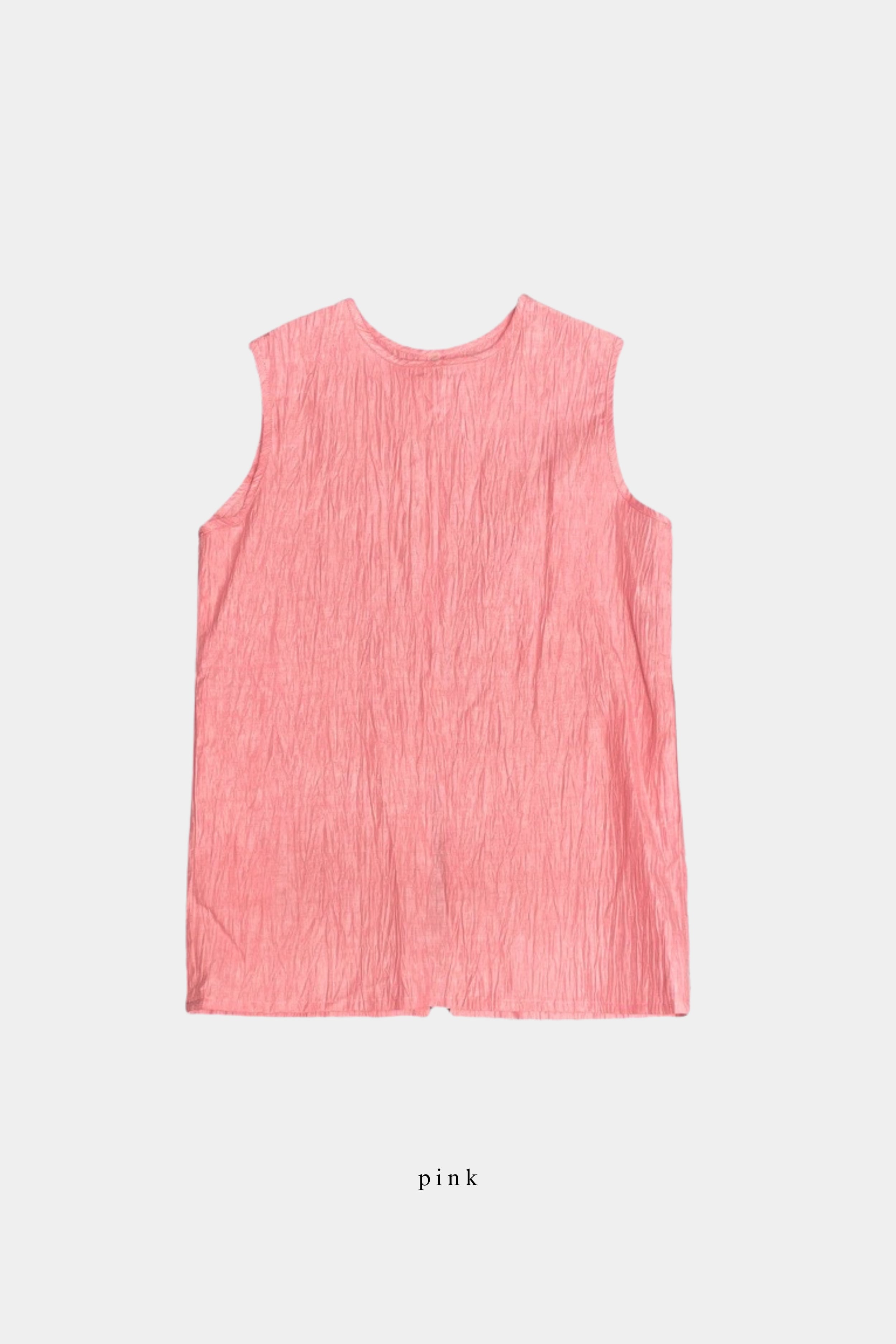 〈 MOUN TEN. 25SS 〉 linen blend nosleeve tunic "チュニック" / pink