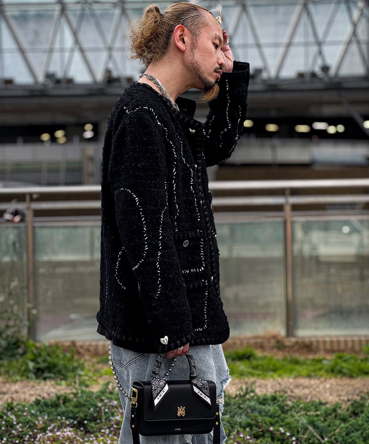 READYMADE】RE-TW-BK-00-00-264/TWEED HOBO JACKET/BLK | AYIN