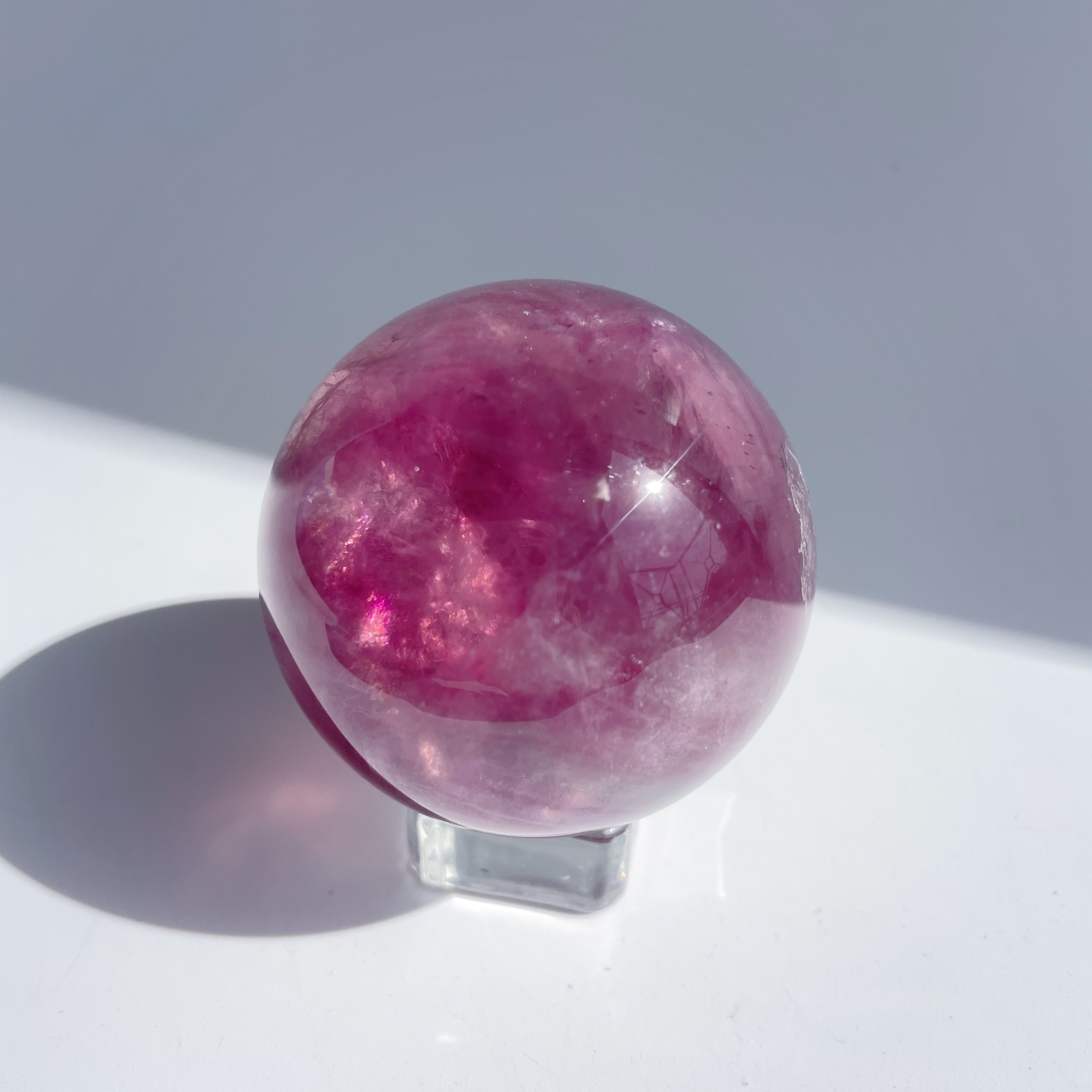 ピンクフローライト スフィア（丸玉）15◇Purple Fluorite Sphere ...