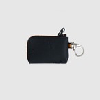 vibram coin pouch keychain (black×orange) with orange glowing zip