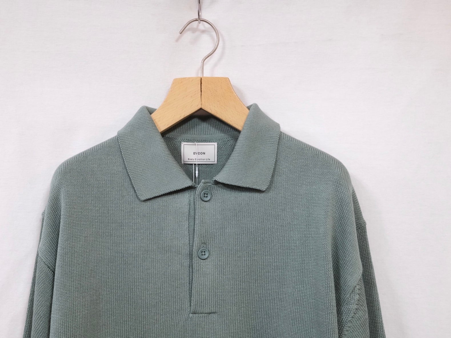 EVCON｜COTTON KNIT POLO (GREEN) Size:2 EVCON｜COTTON KNIT POLO (GREEN) Size:2