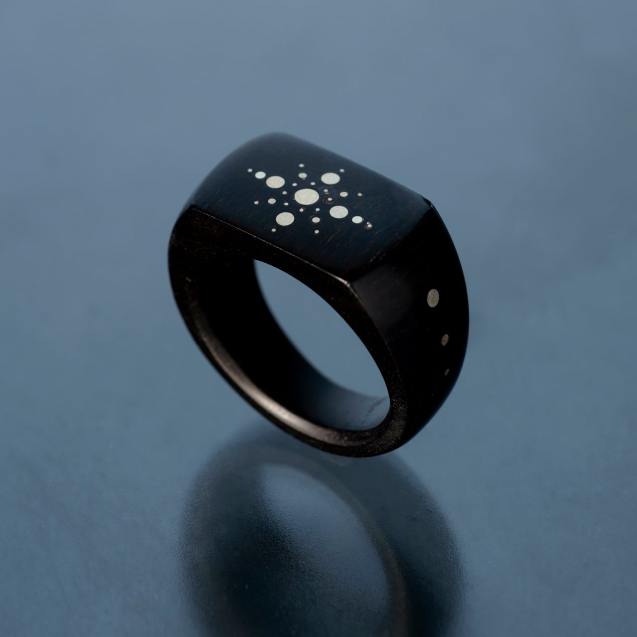 MPINGO クラリネットになりたかった木のSV象嵌細工印台リング