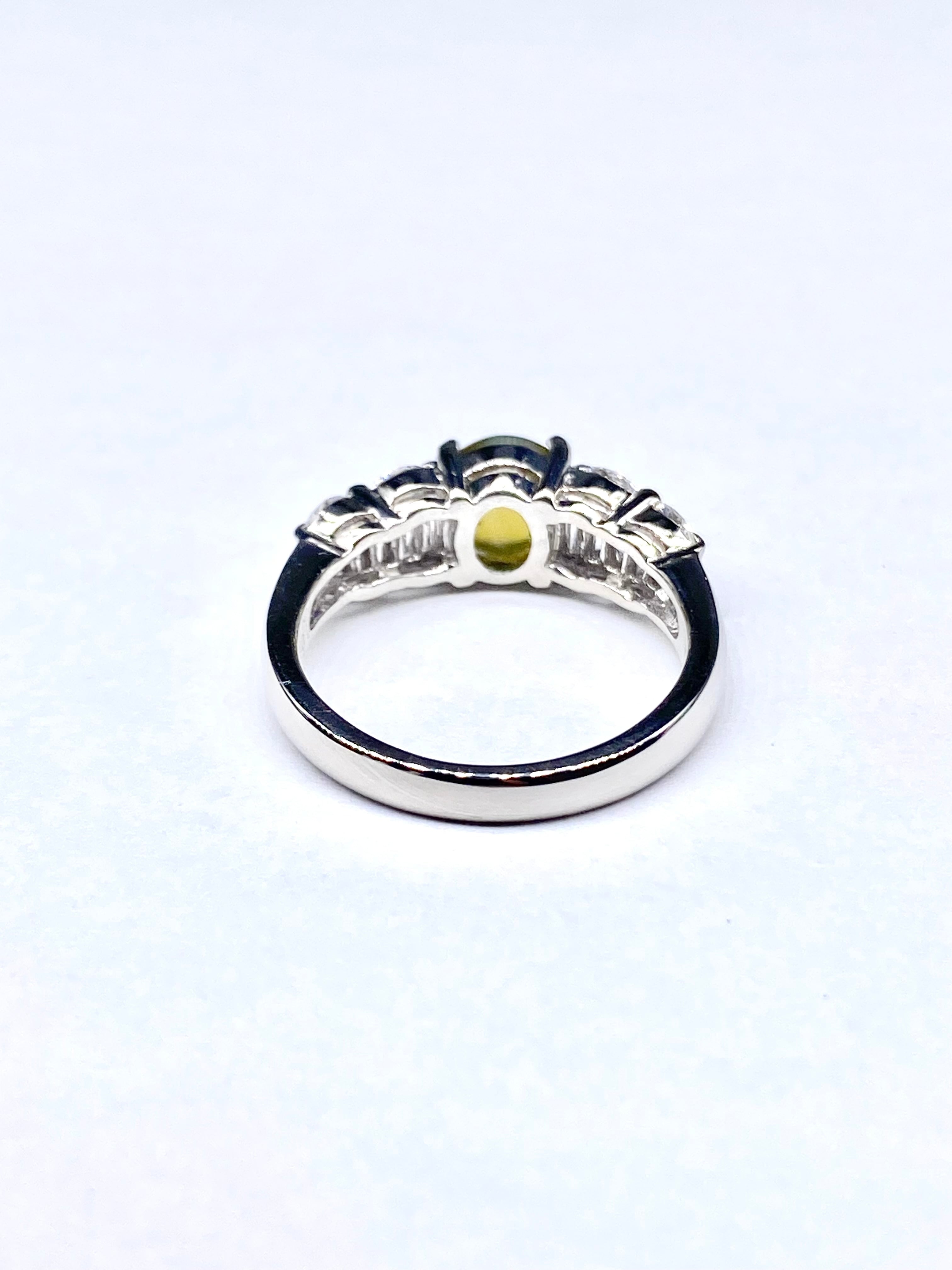 クリソベリルキャッツアイ 1.66ct / ダイヤモンド 計0.72ct Pt900