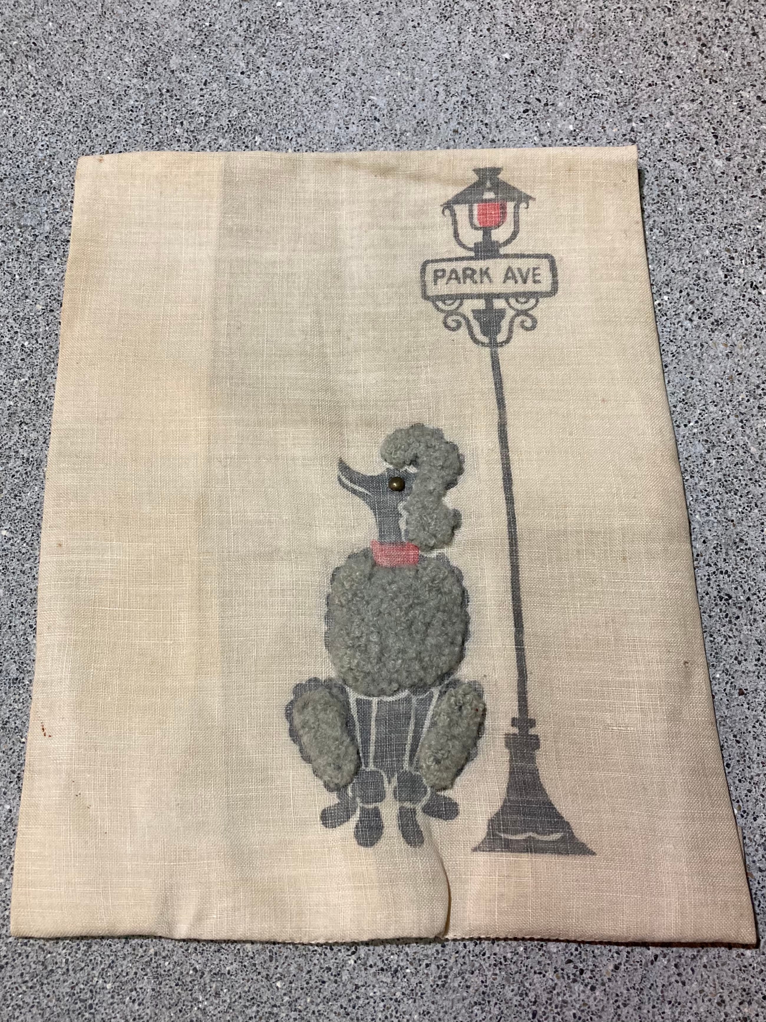 50s bucilla hand thread drawn cloth (beady antiques)