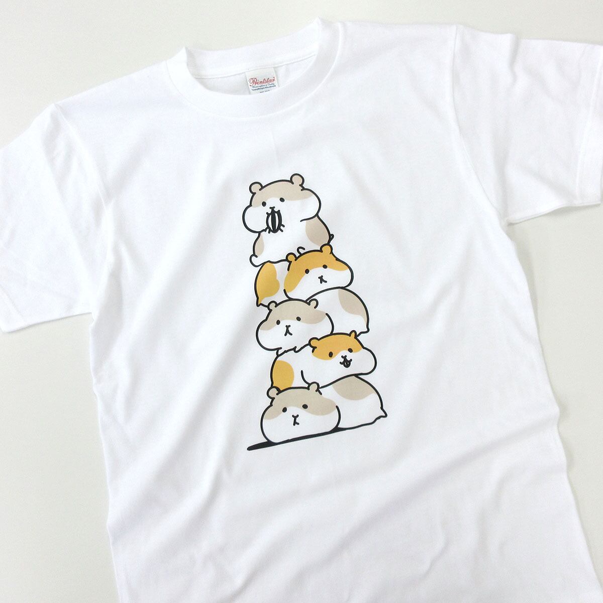 ハムタワー 五重のハム ハムスター Tシャツ am94 かわいい ハム イラスト アニマルtシャツ