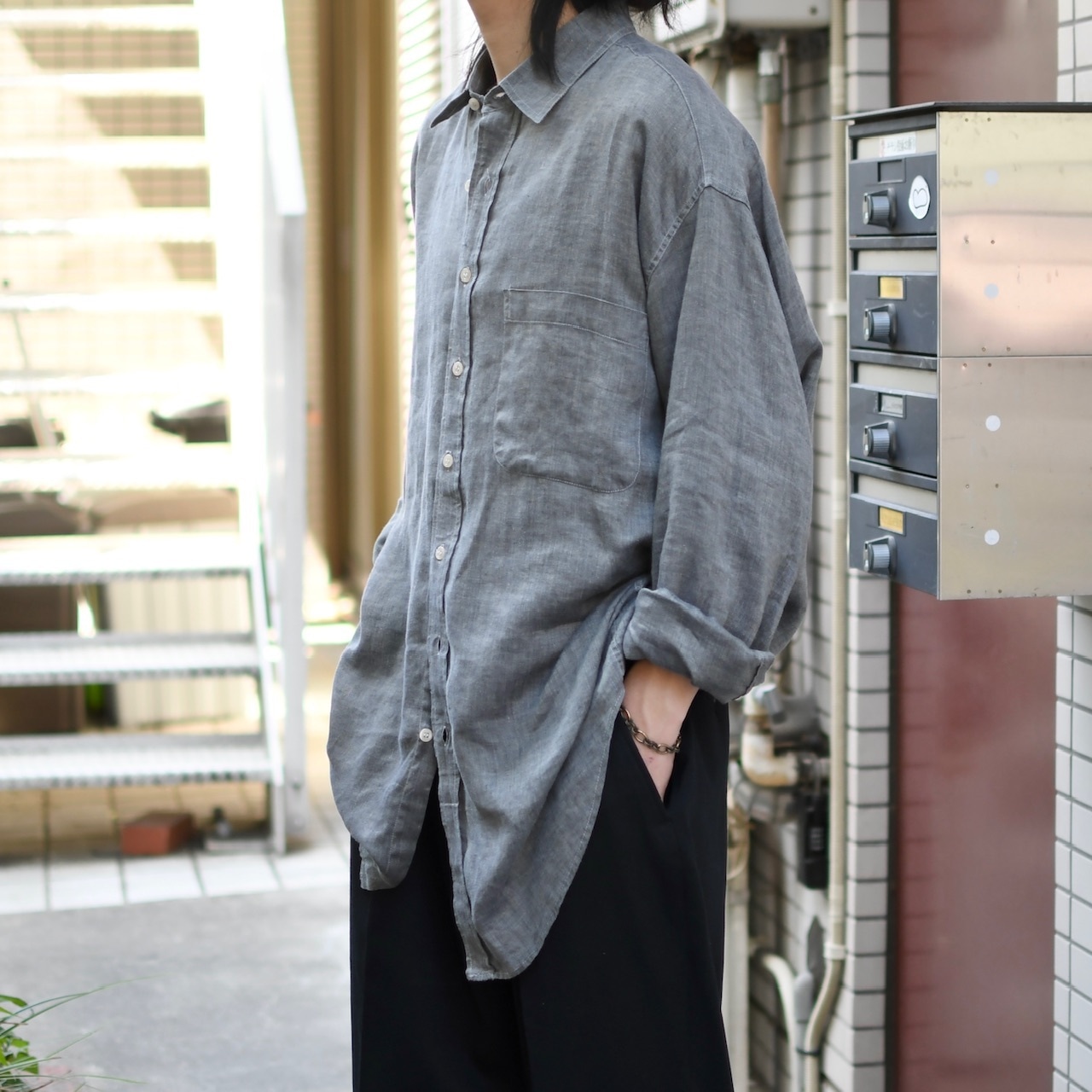 GALLAGHERS Irish linen shirt greige