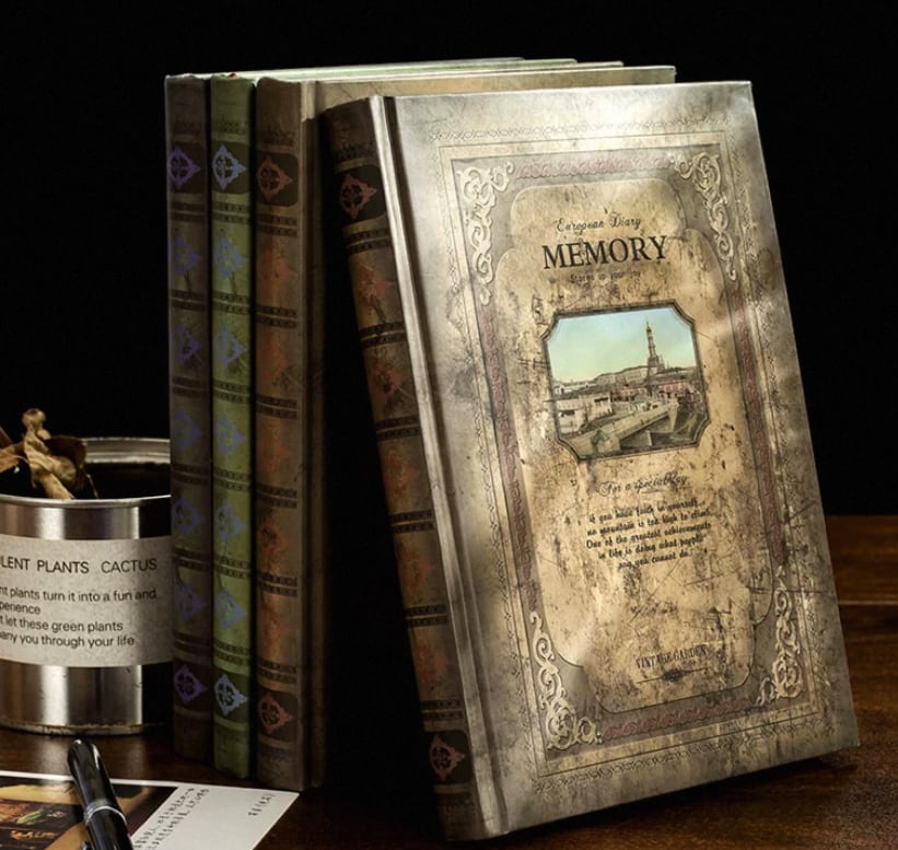 【合計5999円以上で購入可能】antique memory desigh simple note /4種類のアンティークメモリーデザインシンプルノート