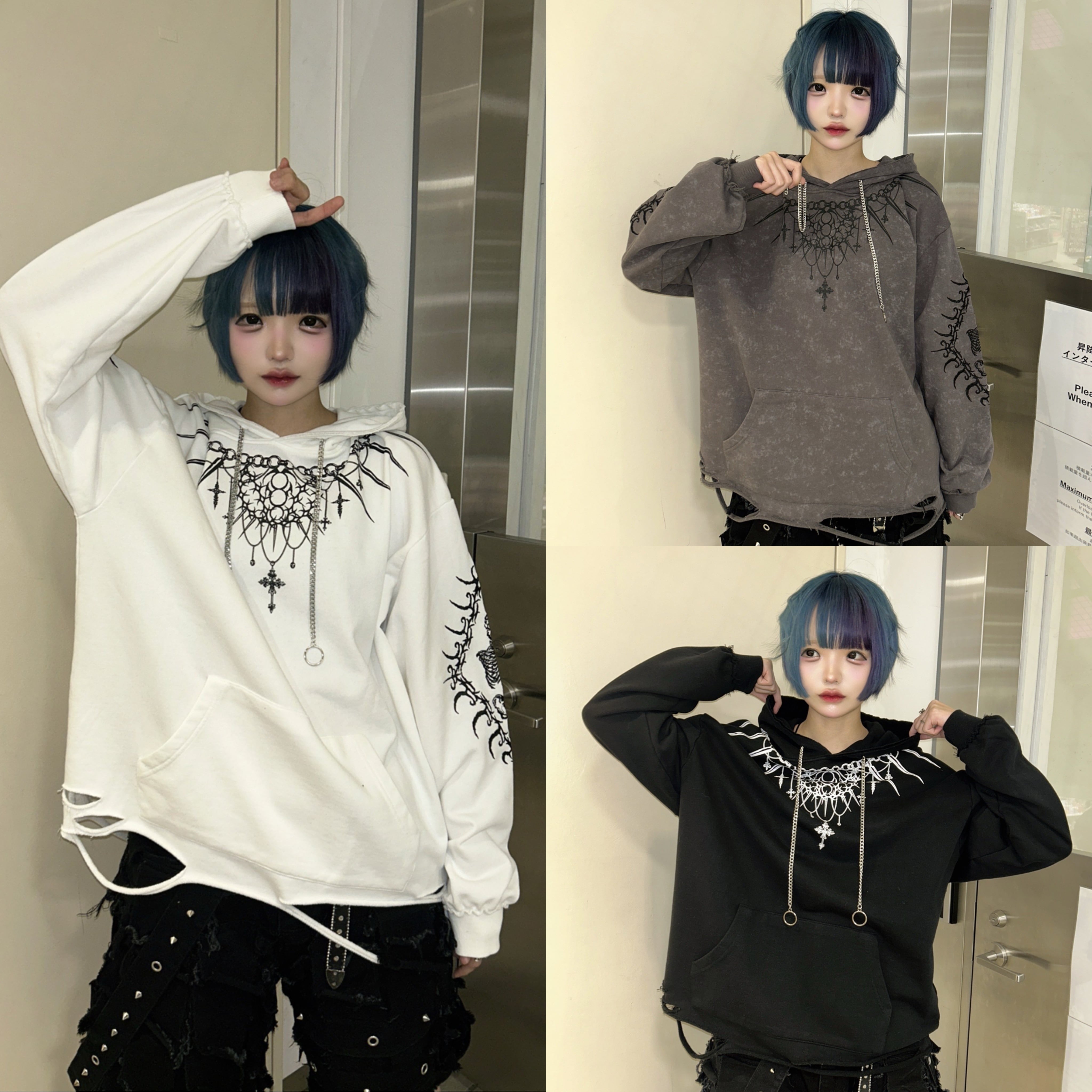 パーカー | 韓国系ユニセックスTHICC サブカル系PSYNYXX