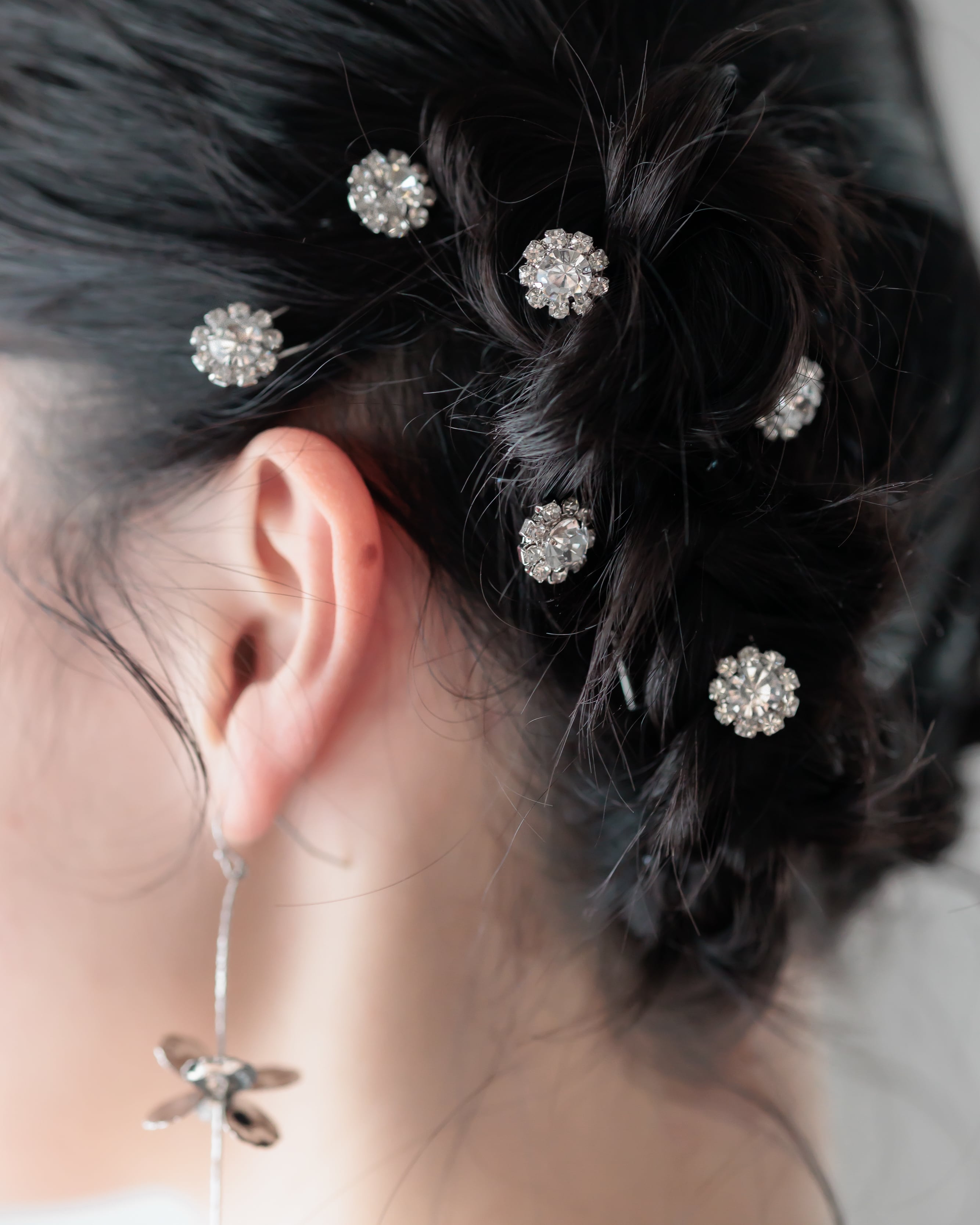 ブライダル ヘアアクセサリービジューUピン12本セットシルバー【AH2604-05S】