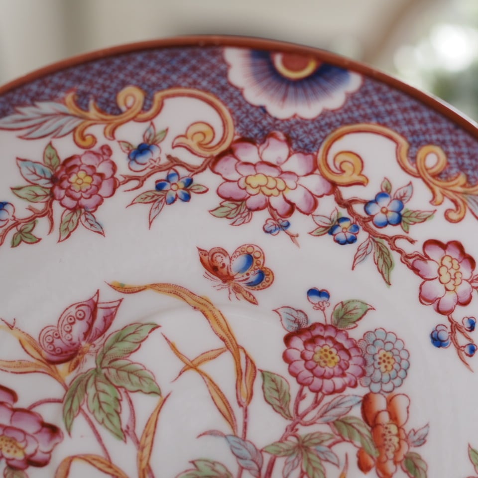 希少フランスアンティーク サルグミンヌ ミントン217 ソーサーF F2