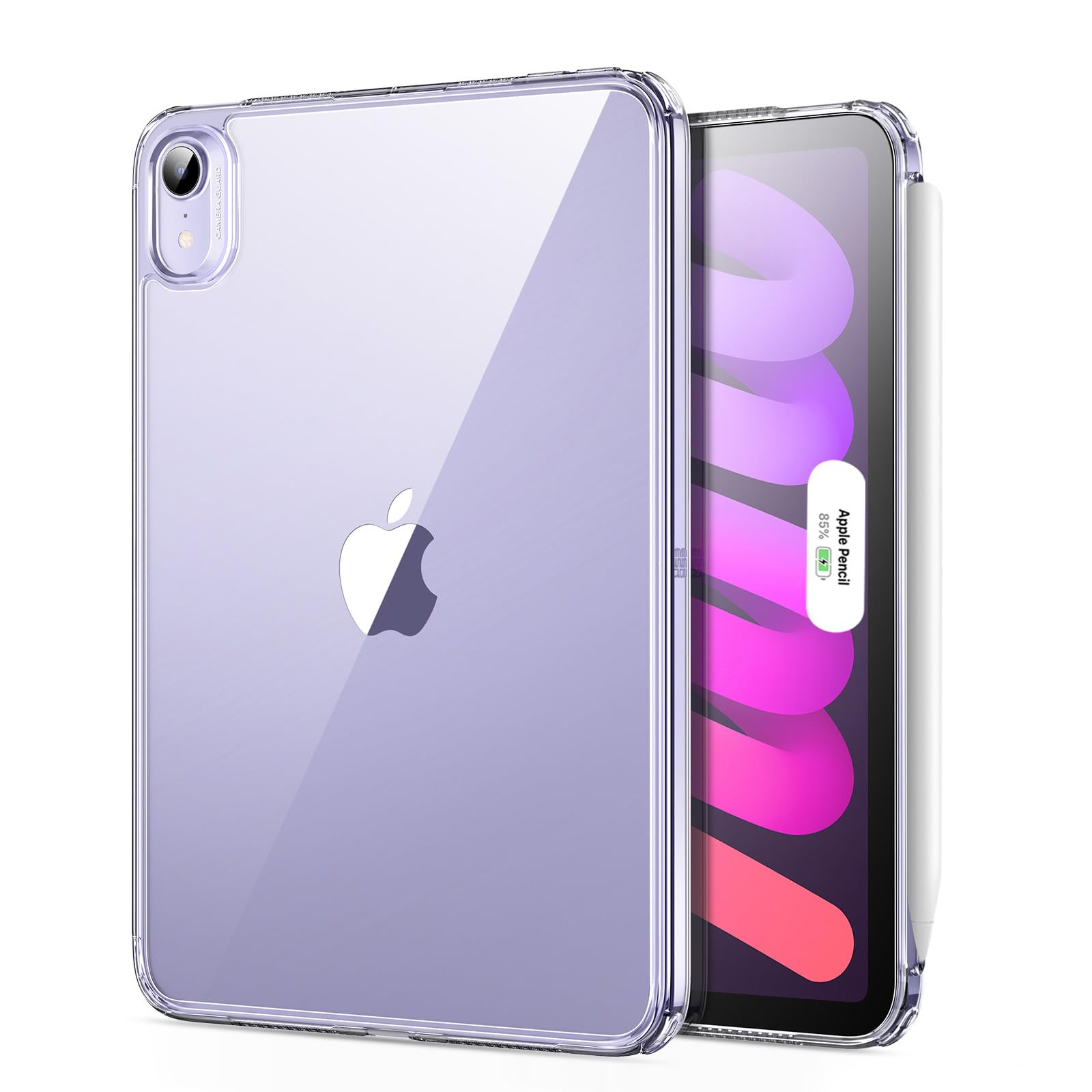 ESR iPad mini 7 ケース(A17 Pro、2024)/ iPad mini 6 ケース(8.3インチ、2021)専用 ハイブリッド背面カバー 黄ばみにくい ハード背面 ソフトフレーム 薄型軽量 Apple Pencil対応 Classicシリーズ クリア