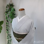 正絹　雪色の総柄小紋　袷