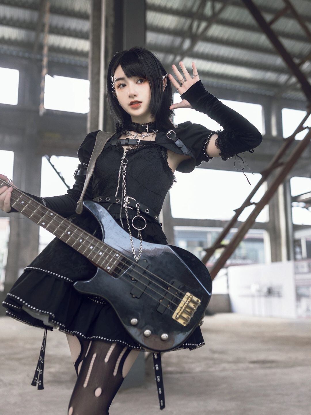 122 Lolita ロリータ ゴシック パンク 可愛い ジャンパースカート ワンピース セット W3j3b7 Lachouette