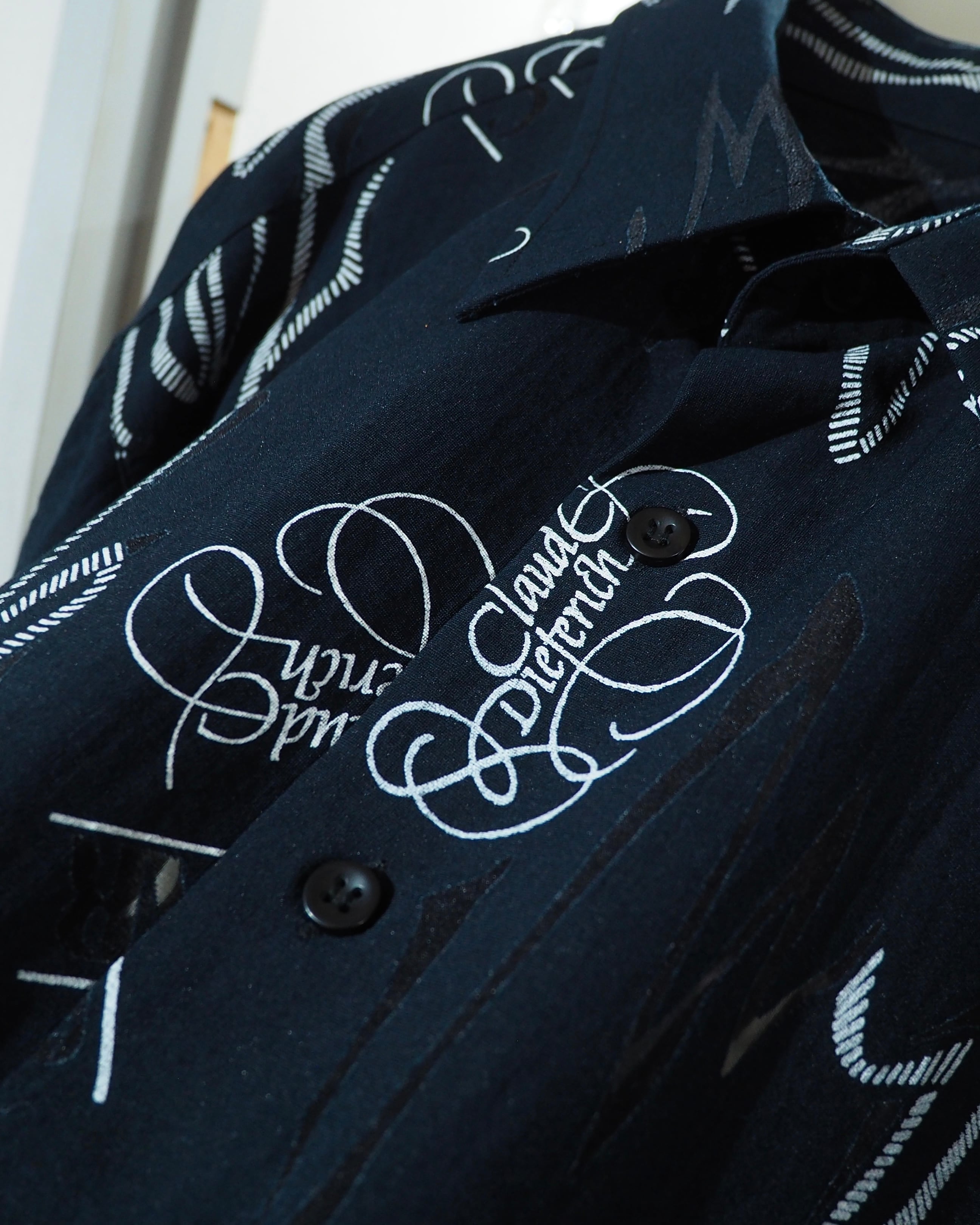 Black Graffiti Art × Semi Transparent Design vintage SS shirt