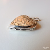 ヴィンテージジュエリー シルバー925 ハートロケット【忘れな草・アカンサス】