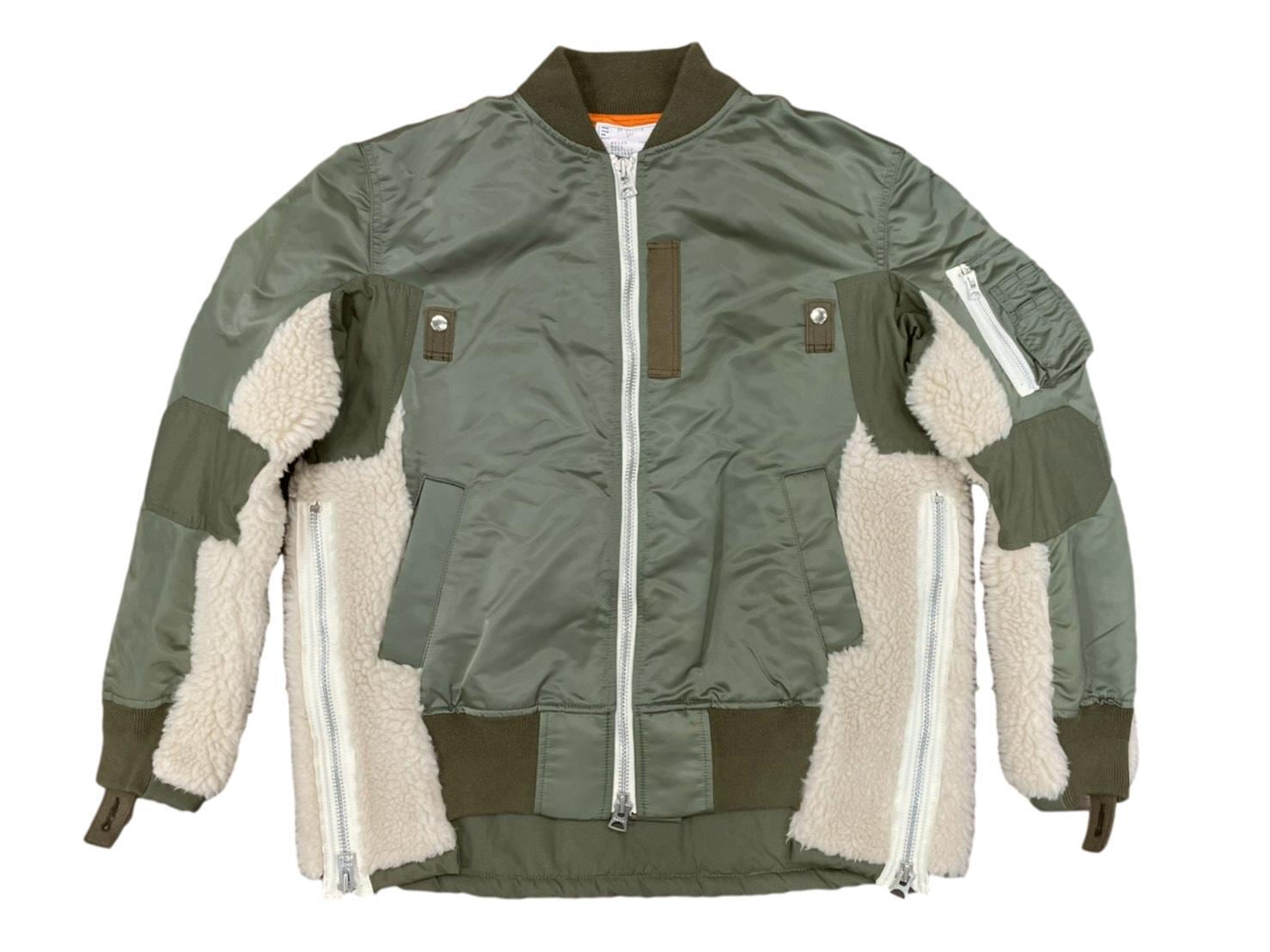 SACAI 20-02355M Nylon Twill x Faux Shearling Blouson KHAKI 2  