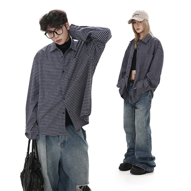 GIBBYCNAレトロチェック柄シャツ