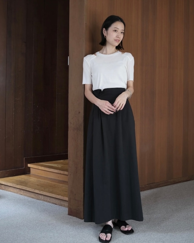 Hella SIDE TUCK COTTON SKIRT　Black