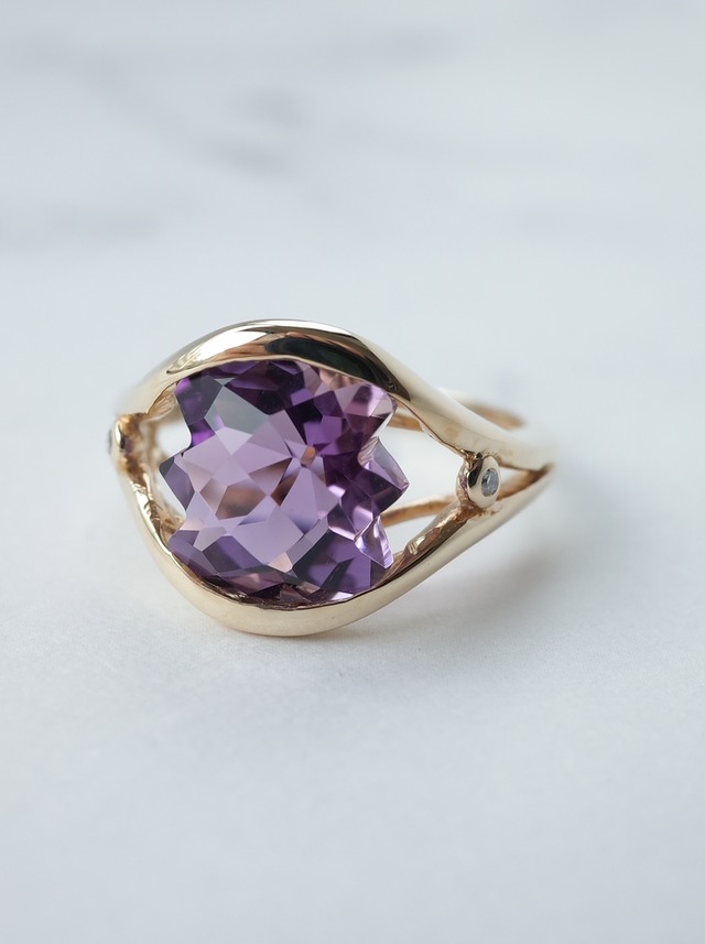 Amethyst Jag Ring