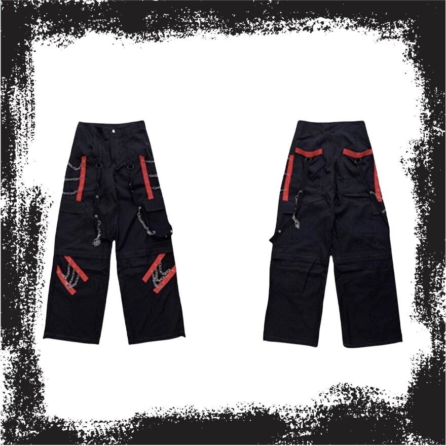 ゴスロリ通販 With U パンツ 病み可愛い チェーン ストリート系 原宿ファッション 原宿系 Gothic ダークファッション