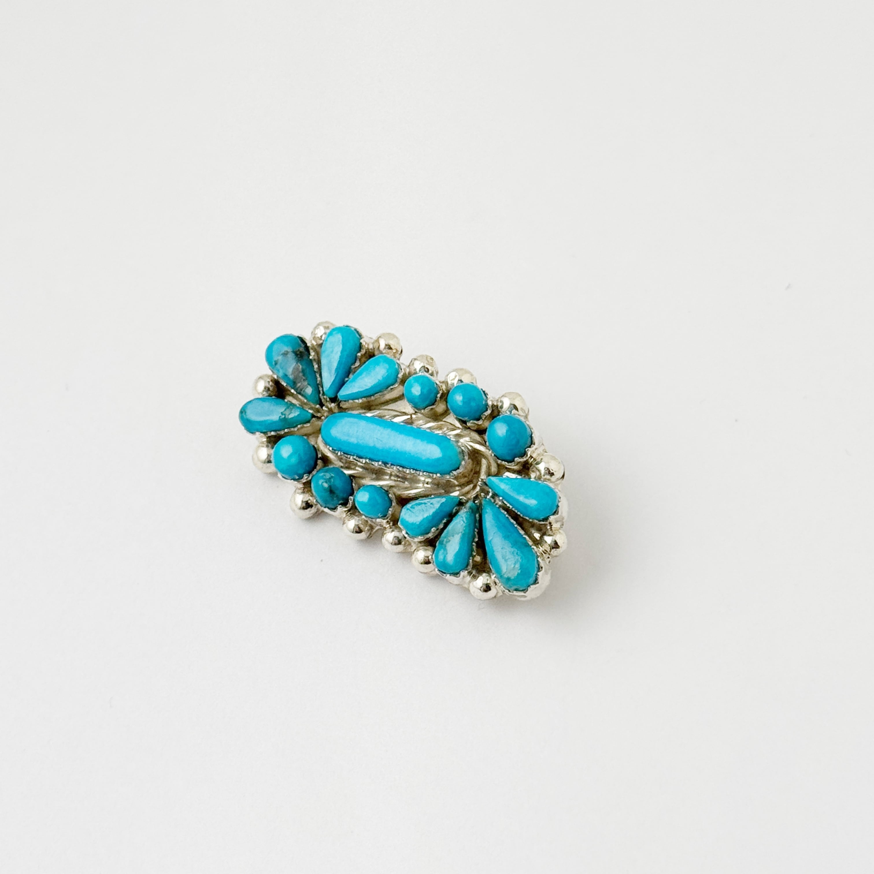 Indian Jewelry》 ポイント フラワー ターコイズ ブローチ | 【公式