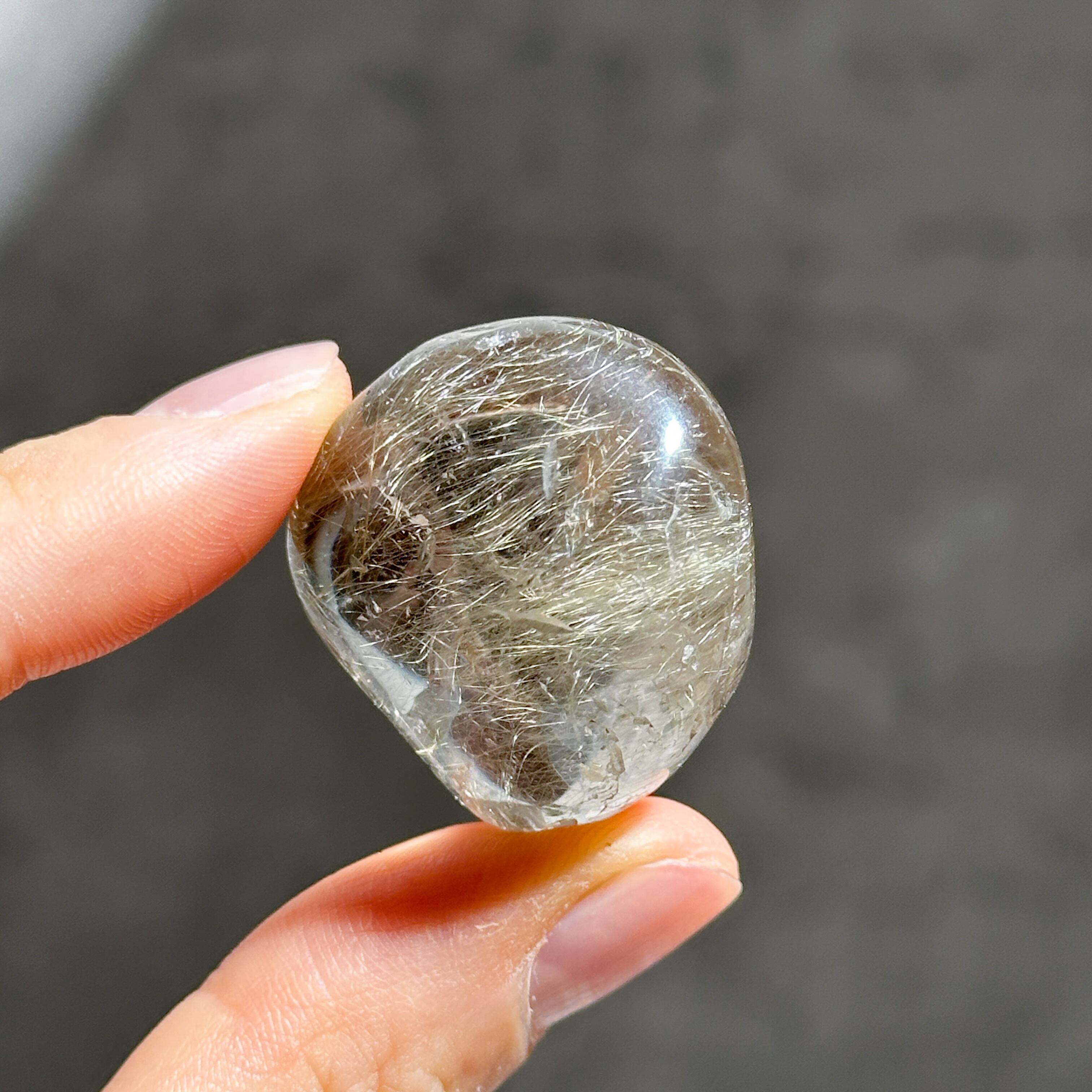 ルチルインクォーツ タンブル 78◇ Rutile in Quartz◇天然石・鉱物